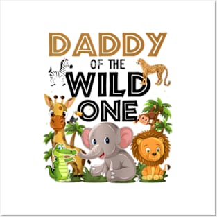 Dad of The Wild One Animal Safari 1st Birthday Theme Family Posters and Art